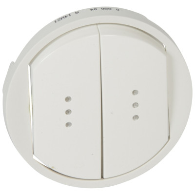 68004 - Лицевая панель - Программа Celiane - выключатель/переключатель двухклавишный Кат. № 0 670 01/02/31/3, Legrand