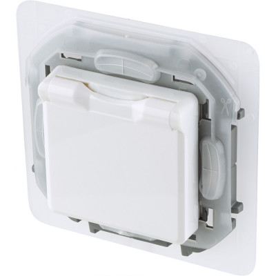 Legrand Розетка с заземлением IP44 - Legrand Inspiria - со шторками с защитной крышкой 16А 250В винтовые зажимы - белый, 673740