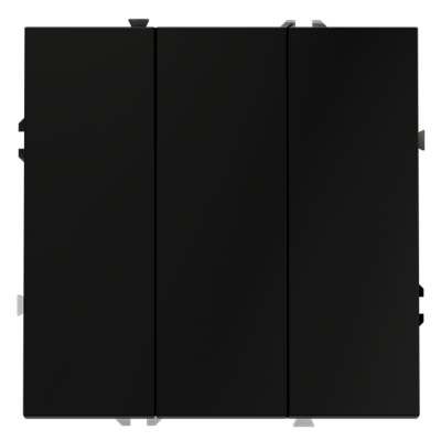 Выключатель встраиваемый VOLTUM S70 трехклавишный 10А, (черный матовый), VLS030108