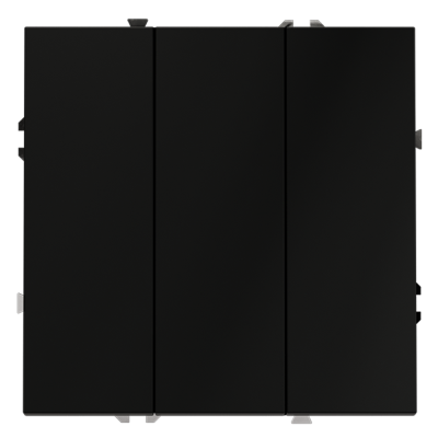 Выключатель встраиваемый VOLTUM S70 трехклавишный 10А, (черный матовый), VLS030108