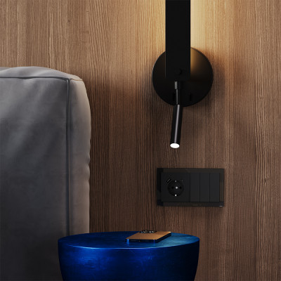 Выключатель встраиваемый VOLTUM S70 трехклавишный 10А, (черный матовый), VLS030108