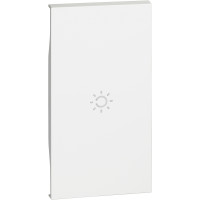 KW01M2A Bticino LIVING NOW. Лицевая панель с символом "лампа" для выключателей и переключателей 2 модуля.Цвет Белый., KW01M2A