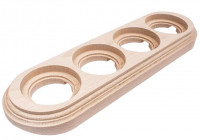 Bironi Рамка 4 постовая для открытой проводки (Натурэль на бревно 280мм), BFC28-640-10