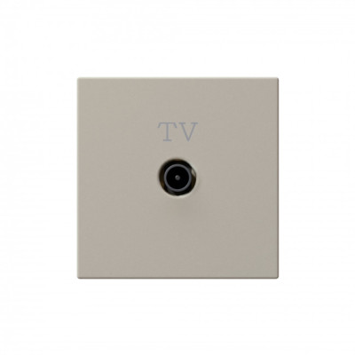 FD6001SH - Розетка TV ?9.5mm оконечная с накладкой, цвет Сахара, JASMART Electric