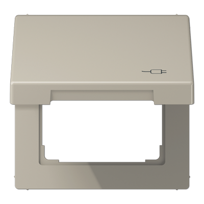 Рамка с подпружиненной крышкой для механизмов 50*50, с символом "Вилка", ES2990KLSOC