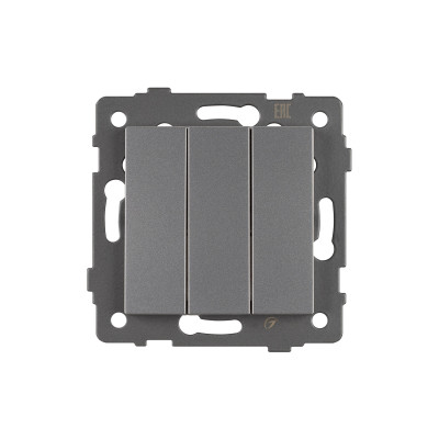 049898 - Механизм выключателя трехклавишный непроходной SWT-MK03-PL-GR-V (250V, 10A) (Arlight, -)