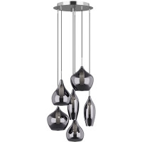 Lightstar 803067 (MD2098-6S) Подвес PENTOLA 6х25W  G9 ХРОМ/ДЫМЧАТЫЙ (в комплекте)