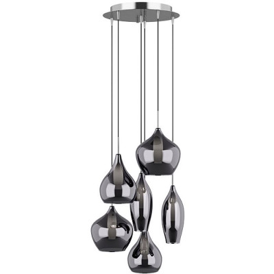 Lightstar 803067 (MD2098-6S) Подвес PENTOLA 6х25W  G9 ХРОМ/ДЫМЧАТЫЙ (в комплекте)