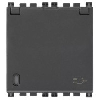 Vimar Розетка 2P+T 16A французский стандарт, с крышкой, серая, 19212.C