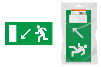 Знак "Направление к эвакуационному выходу налево вниз" 350х124мм для ССА инд. упаковка TDM Electric, SQ0817-1002