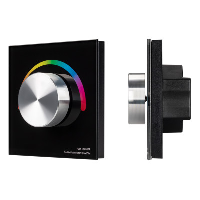 Панель SMART-P8-RGB-G-IN Black (12-24V, 3x4A, Rotary, 2.4G) (Arlight, IP20 Пластик, 5 лет), 033763
