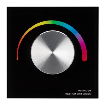 Панель SMART-P8-RGB-G-IN Black (12-24V, 3x4A, Rotary, 2.4G) (Arlight, IP20 Пластик, 5 лет), 033763