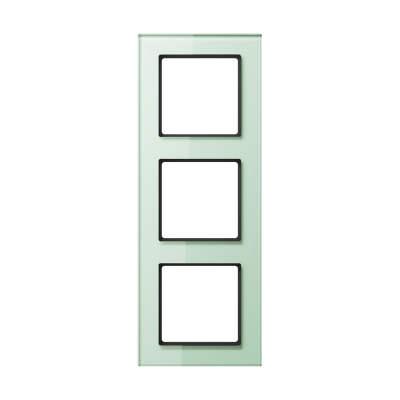 Рамка для вертикальной и горизонтальной установки, 3 поста; стекло; мягкий белый; A CREATION, AC583GLWMT