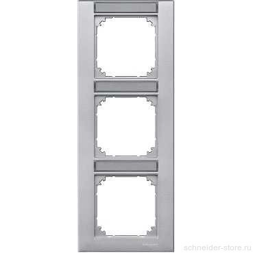 M-Plan Рамка 3-ная вертик. с полем для надписи, алюм.