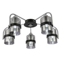 Evoluce SLE102002-05 Светильник потолочный Черный, Хром/Дымчатый E27 5*40W