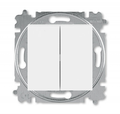 3559H-A05445 03W - Выключатель двухклавишный ABB Levit белый / белый - 2CHH590545A6003