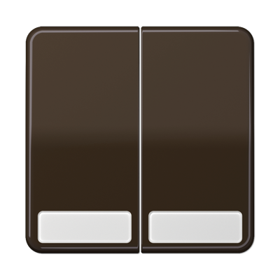 Клавиши для сдвоенных выключателей и кнопок с полем для надписи; коричневые, CD595NABR