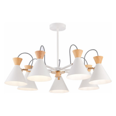 Evoluce SLE125102-07 Светильник потолочный Белый, Золотистый/Белый, Светлое дерево E14 7*40W