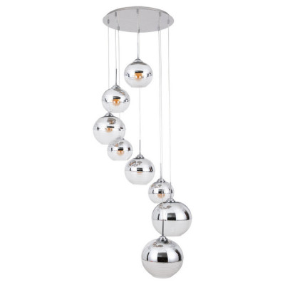 Arte Lamp WAVE, Подвес, цвет арматуры - ХРОМ, цвет плафона/декора - ХРОМ, ПРОЗРАЧНЫЙ, 8х40W E27, A7760SP-8CC