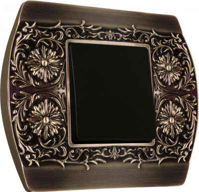 Fede Выключатель 1-клавишный, черный - Antic Silver, серия San Remo