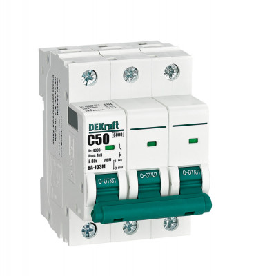 DEKraft Авт. выкл. без теплозащиты 3P 50А х-ка C 6кА ВА-103M