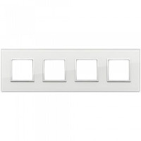 Vimar Накладка Eikon Evo на 8 модулей (2+2+2+2) расстояние между центрами 71мм, белый бриллиант, 21669.70