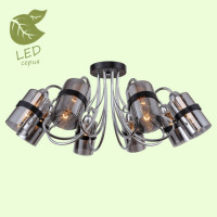 LUSSOLE COCHISE Люстра потолочная, цвет основания - хром, плафон - стекло (цвет - серый), 8x6W E14, GRLSP-8085