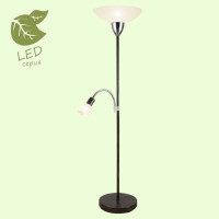 LUSSOLE DOUGLAS Торшер, цвет основания - хром, плафон - стекло (цвет - белый), 2x16W Е27+Е14, GRLSP-0021