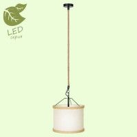 LUSSOLE GRIFFIN Подвесной светильник, цвет основания - черный, плафон - ткань (цвет - бежевый), 1x10W E27, GRLSP-8051