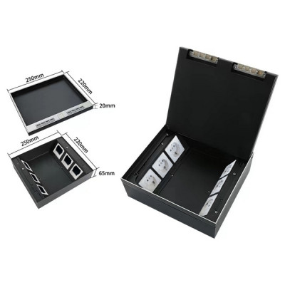 Люк напольный на 6 модулей, металлический, h=85мм, крышка с углублением 17 мм, TIMIUX, нержавеющая сталь, EU6H85U ST