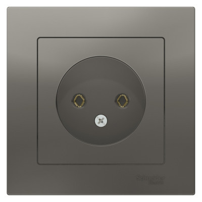 ATN000940 - ATLASDESIGN РОЗЕТКА без заземления без шторок, 16А, в сборе, СТАЛЬ, Systeme Electric