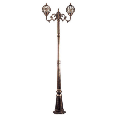 Светильник садово-парковый, 2*60W 230V E27 черное золото,  IP44, PL3808, Feron 11385