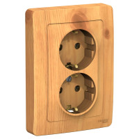 BLANCA С/У РОЗЕТКА двойная с заземлением без шторок, 16А, 250В, ЯСЕНЬ BLANCA С/У РОЗЕТКА двойная с заземлением без шторок, 16А, 250В, ЯСЕНЬ