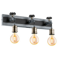 49103 Бра СOLDCLIFF, 3х60W (E27), L550, H175, A155, сталь, cеребряный состаренный, черный//сталь, бро, 49103