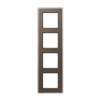 Рамка на 4 поста, стекло цвет мокко, Jung Рамка на 4 поста, стекло цвет мокко, Jung
