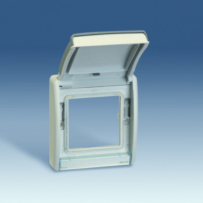 Simon Рамка с крышкой, S44A, серый, 4400092-035