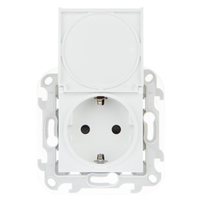 Simon Розетка 2К+З Schuko IP44, бел, 2450448-030