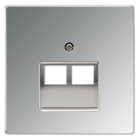 Крышка для сдвоенной телефонной и компютерной розетки  UAE; полированный хром, GCR2969-2UA