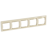 Legrand Рамка 5 постов - Legrand Valena - слоновая кость/золотой штрих, 774155