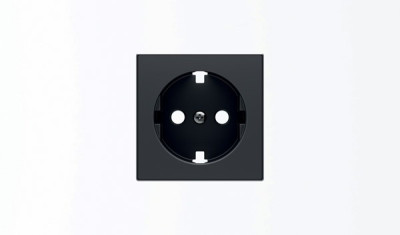 8588.9 NS - Накладка для розетки SCHUKO с плоской поверхностью, серия SKY, цвет чёрный барх. - 2CLA858890A1501