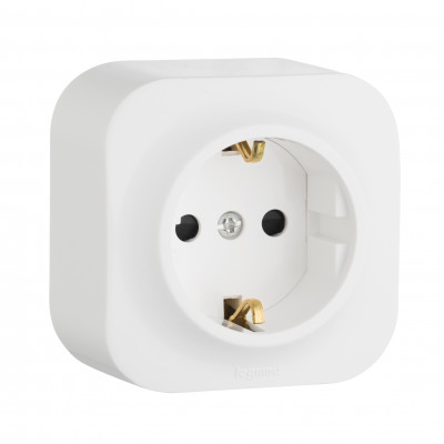 782211 - Розетка с заземлением - Legrand Quteo - без шторок IP20 16А 250В винтовые зажимы накладной монтаж -, Legrand