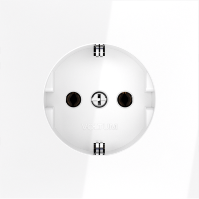 Розетка встраиваемая VOLTUM S70 с заземлением 16А, (белый глянцевый), VLS040101