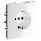 Розетка встраиваемая VOLTUM S70 с заземлением 16А, (белый глянцевый), VLS040101
