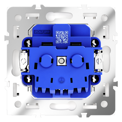 Розетка встраиваемая VOLTUM S70 с заземлением 16А, (белый глянцевый), VLS040101