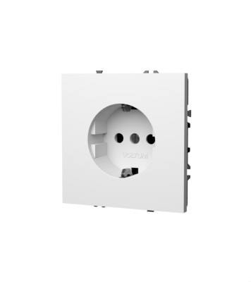 Розетка встраиваемая VOLTUM S70 с заземлением 16А, (белый глянцевый), VLS040101