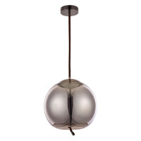 Arte Lamp CODY, Подвес, цвет арматуры - ЧЕРНЫЙ ХРОМ, цвет плафона/декора - ДЫМЧАТЫЙ, 10W LED, A7768SP-1BC