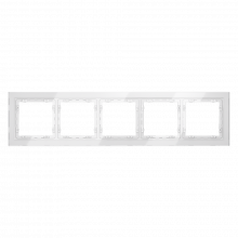 Рамка стеклянная VOLTUM S70 на 5 постов, (белый, стекло), VLS110501