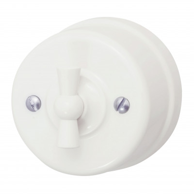 Bironi Выключатель 1кл., пластик, цвет Слоновая кость, B1-200-211