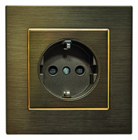 ABB Розетка 2к+з, Цвет - античная латунь, серия Sky