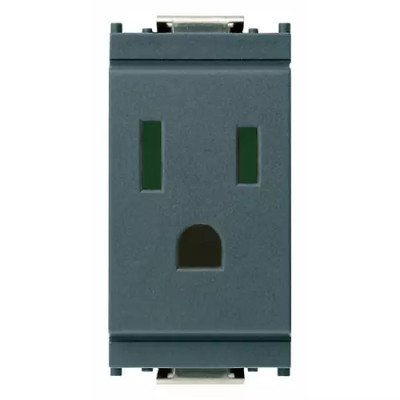 Vimar Розетка 2P+T 15A стандарт США/швейцарский стандарт, серая, 16242